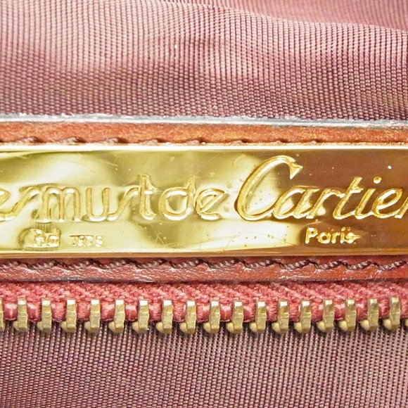 Cartier Boston Bag Mastline Bordeaux Leather Auth USED T9468 - Picture 3 of 8